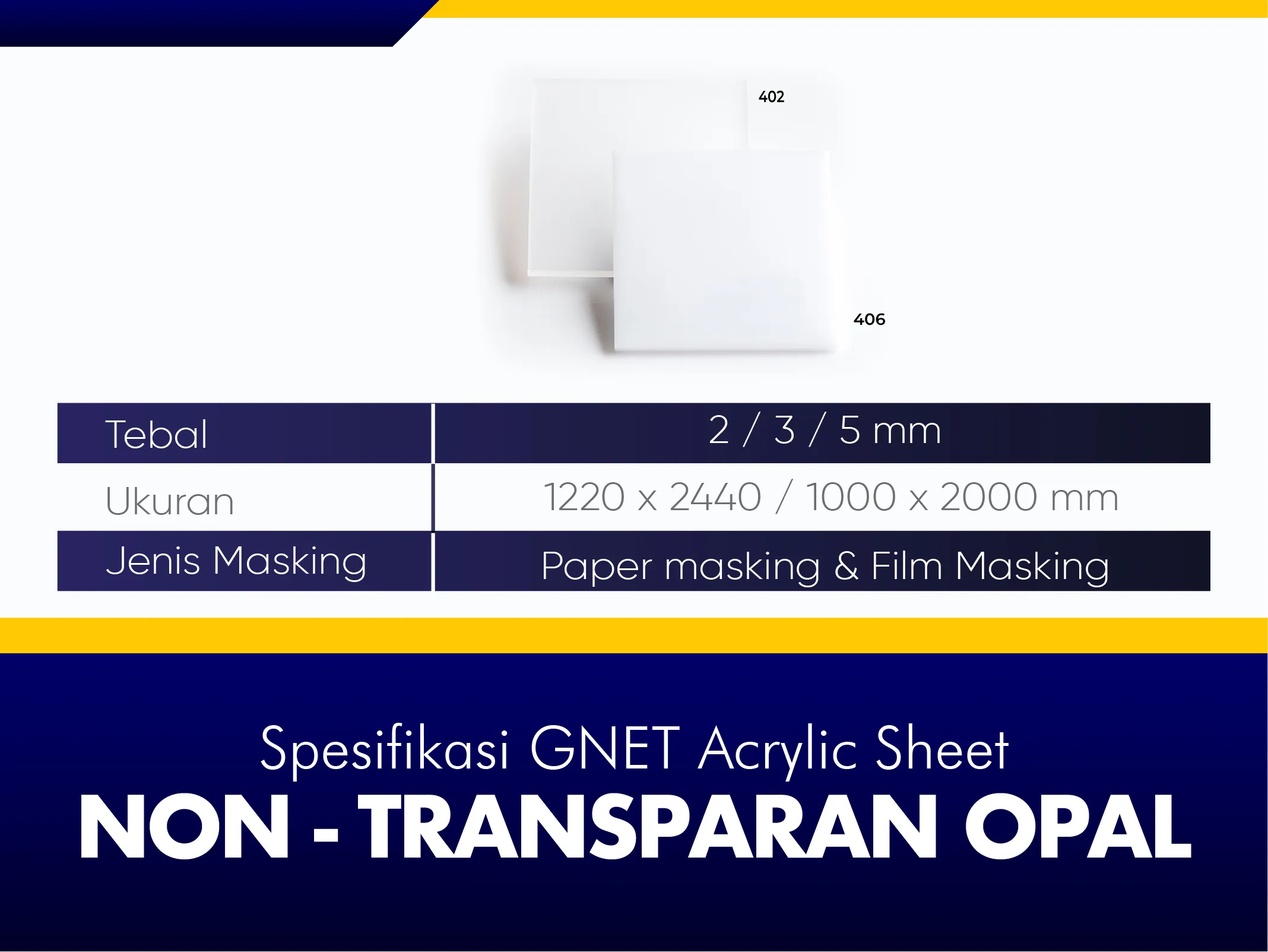 GNET Acrylic Sheet Non Transparan Oval