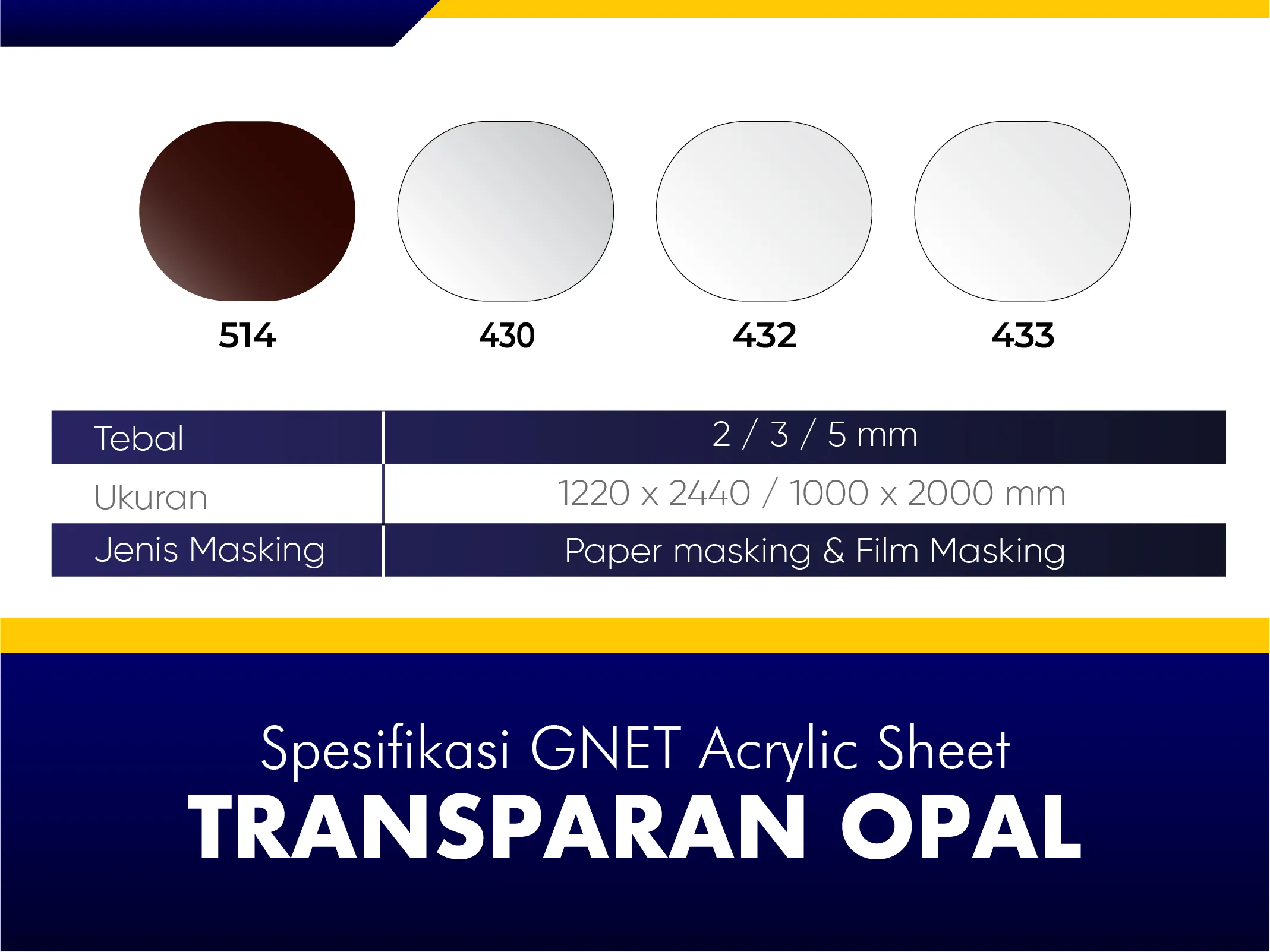 GNET Acrylic Sheet Transparan Oval