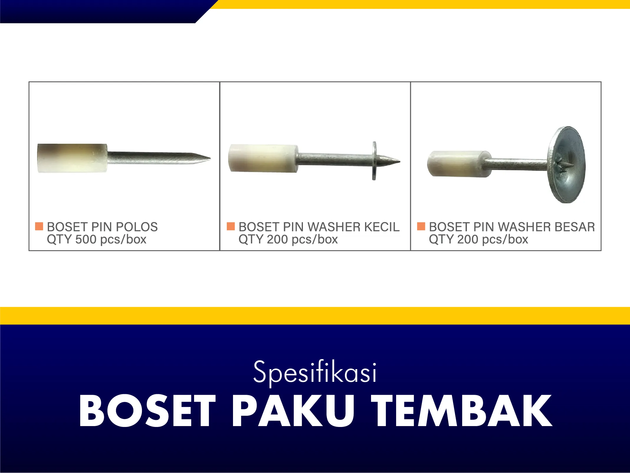 Boset Paku Tembak Spesifikasi