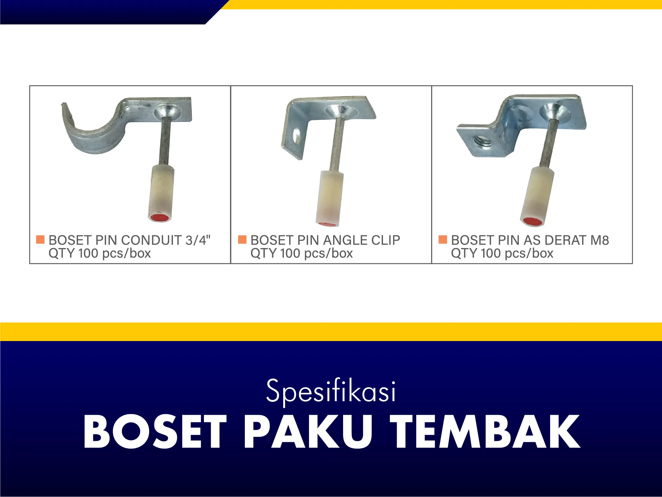 Boset Paku Tembak Spesifikasi